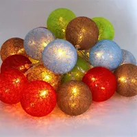 Iris Gömb alakú 6cm/színes fonott/3m/barna-piros-kék-zöld/20db LED-es/USB-s fényfüzér, fénydekoráció #3