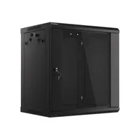 Lanberg WF01-6412-10B 19" 12U SZÉL:600mm MÉLY:450mm MAG:640mm lapraszerelt üvegajtós fekete fali rack szekrény #2