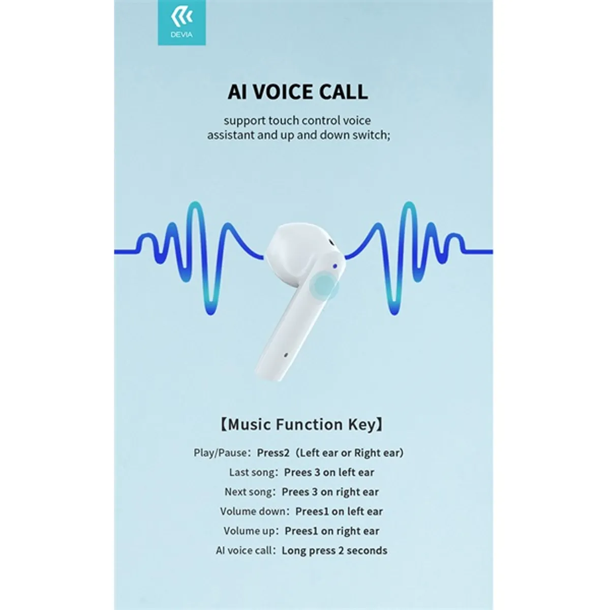 Devia ST351068 Joy A10 Bluetooth True Wireless fekete fülhallgató #5