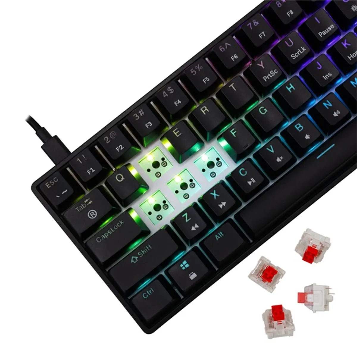 White Shark SHINOBI 2 GK-004111B/R-US US fekete mechanikus (red switch) gamer billentyűzet #4