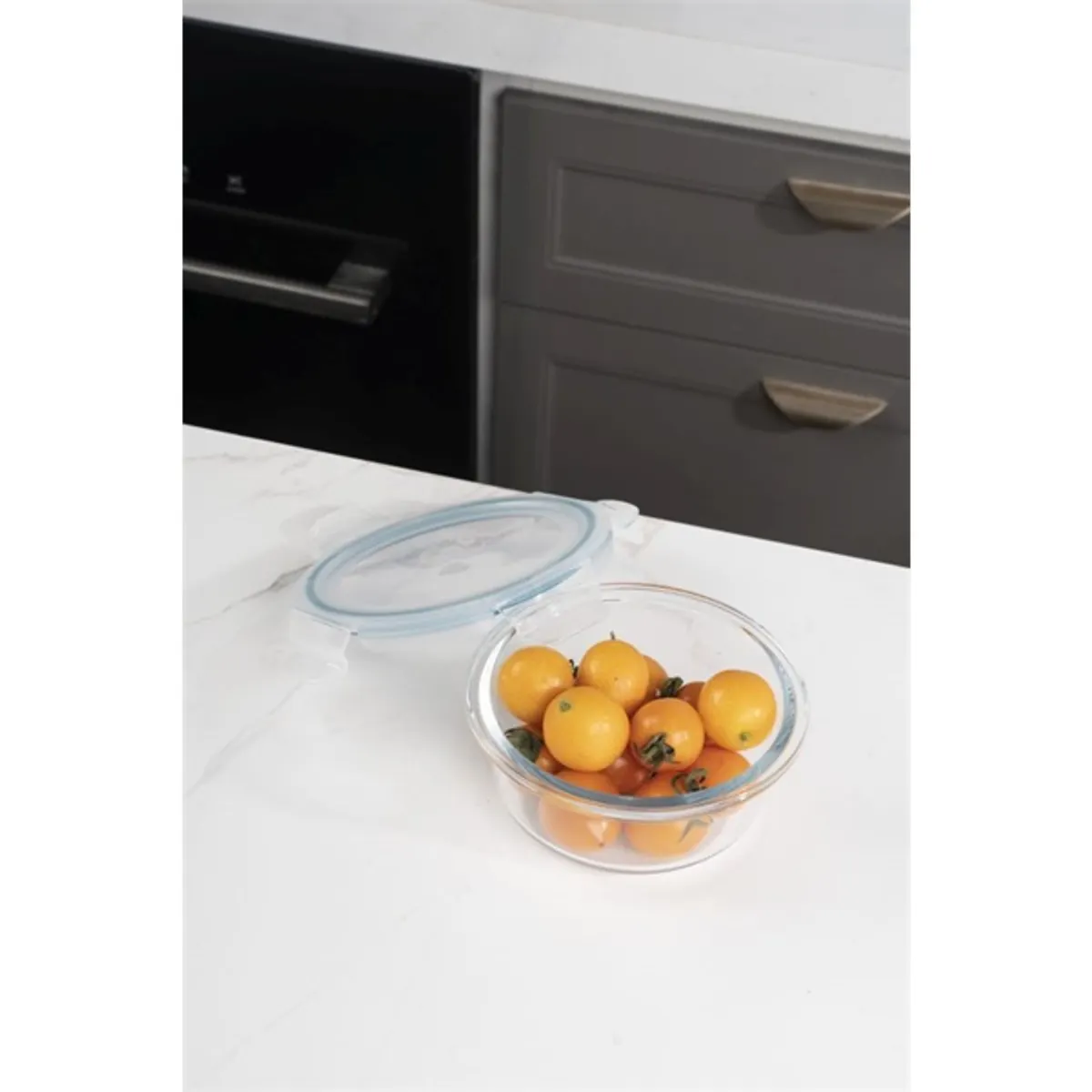 TOO KT-88 üveg 400 ml-es hőálló kerek ételtároló csatolható műanyag tetővel #1