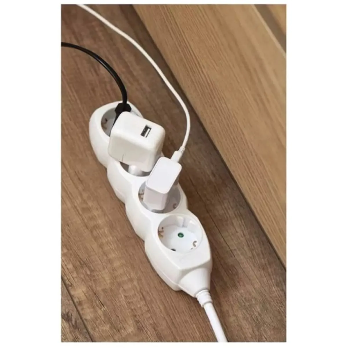 Emos P0421R 4 aljzat 1,5méter 1,5mm2 kapcsoló nélküli fehér hosszabbító #3