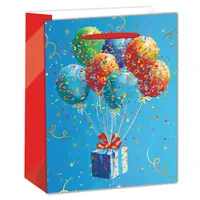 IRIS matt papírtasak hot stamp ajándékok+lufik kék 18 x 23cm