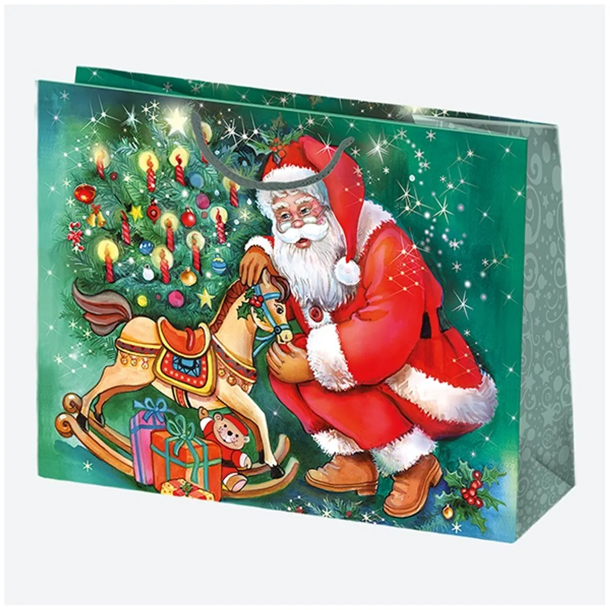 IRIS Karácsonyi ajándéktasak, 300x230x100 mm, különböző színekben és mintával #3