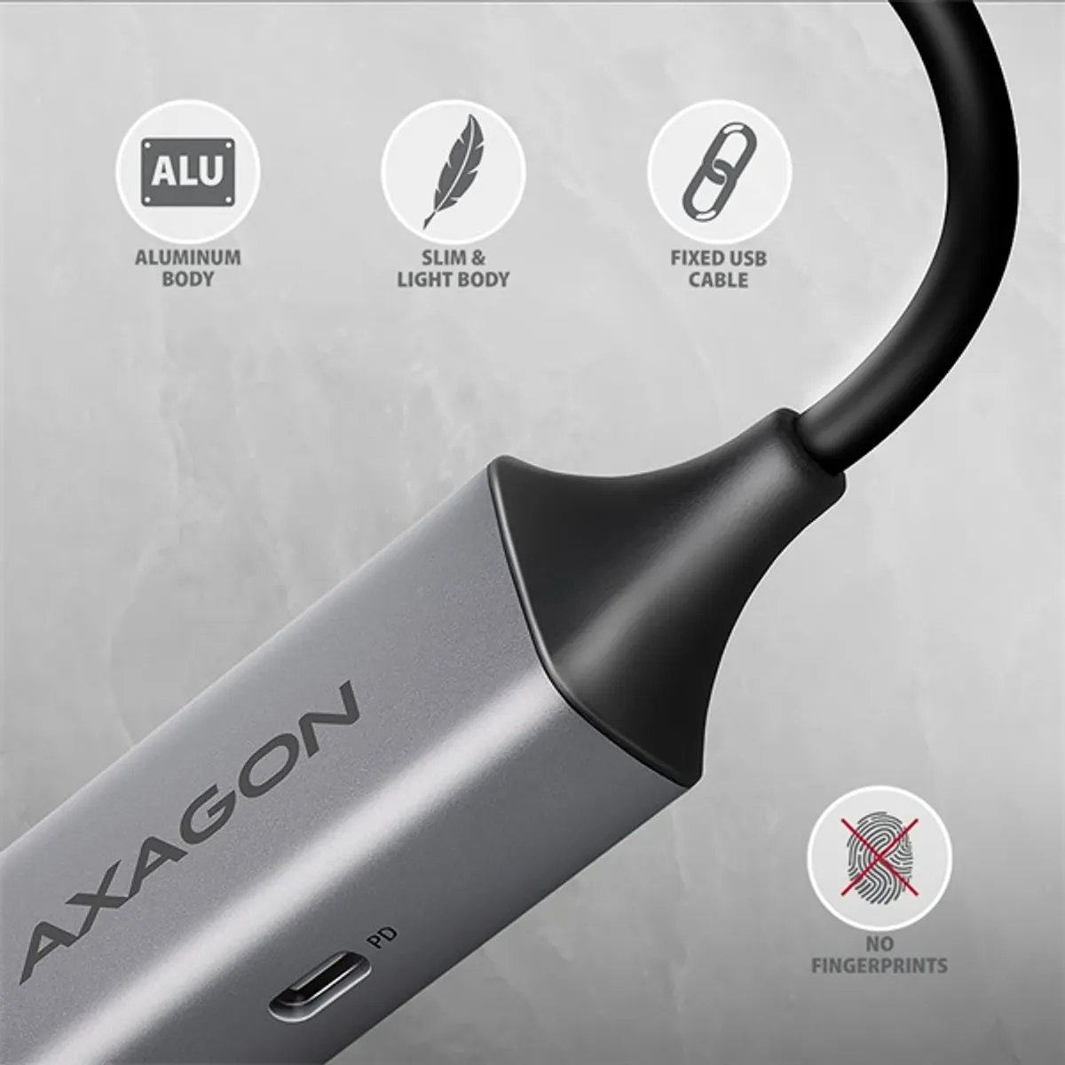 Axagon ADE-TXPD Kompakt alumínium USB-C 3.2 Gen1 Gigabit Ethernet 10/100/1000Mbit adapter #5