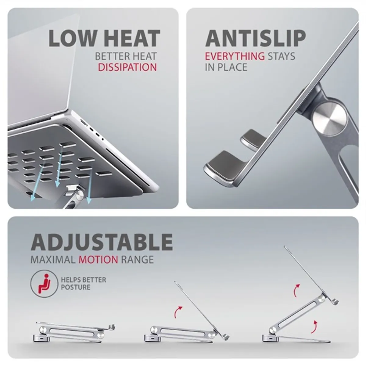 AXAGON HMC-STND ALU laptop állvány dokkoló állomással #4