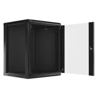 Lanberg WF01-6615-10B 19" 15U SZÉL:600mm MÉLY:600mm MAG:774mm lapraszerelt üvegajtós fekete fali rack szekrény #4