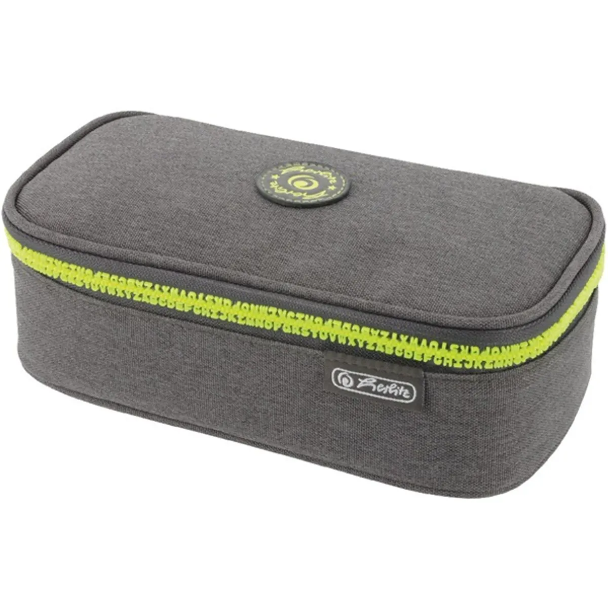 Herlitz BeatBox ABC 1 klapnis 1 cipzáras zsebes szürke és neon tolltartó #1