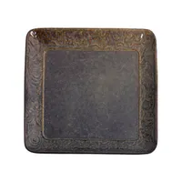 IRIS kerámia tányér virágosk kék/barna 21,7cm