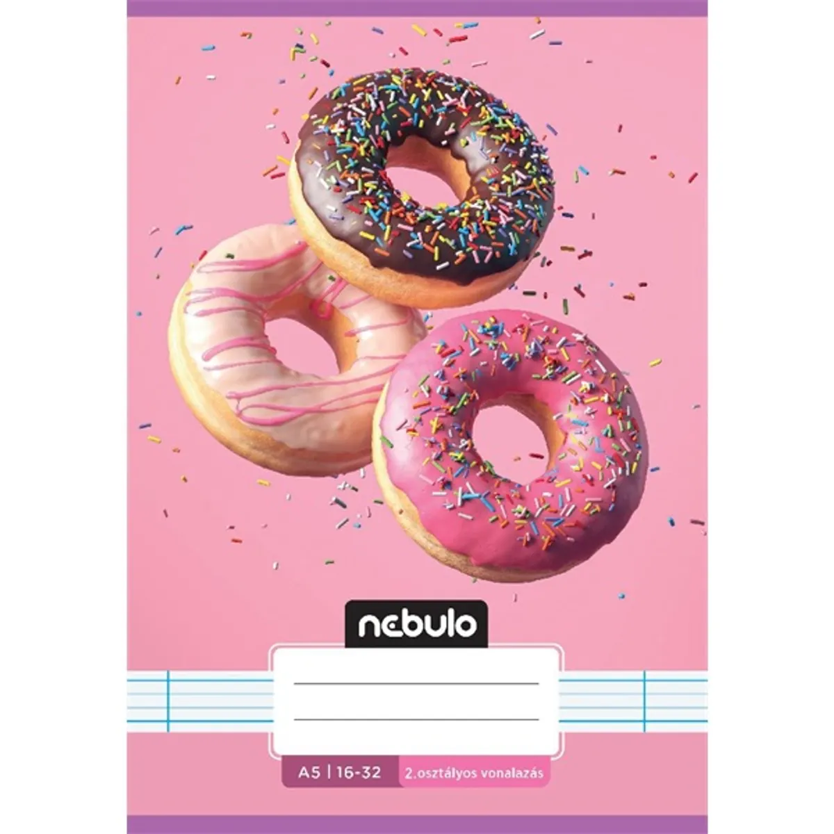 Nebulo Cuki minták A5 2. osztályos 16-32 tűzött vonalas füzet #4