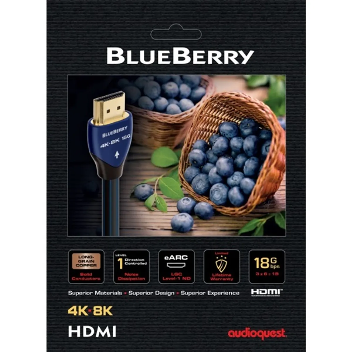 AudioQuest BlueBerry HDM18BLUE300 3m HDMI 2.1 kábel #5