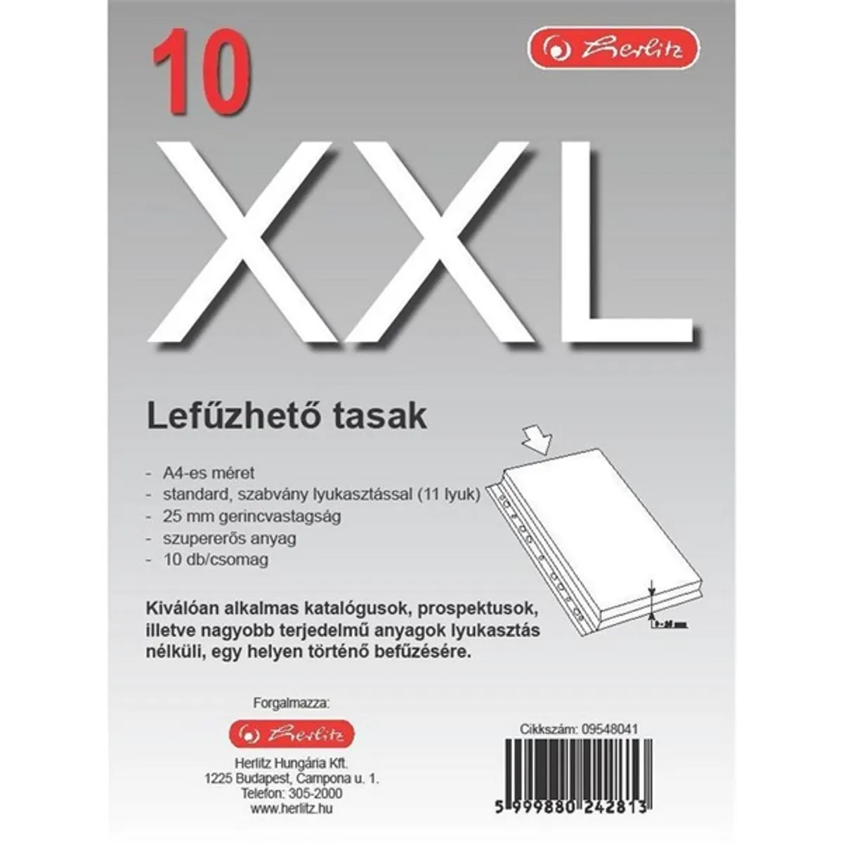 Herlitz 25mm-es 10db/cs  XXL lefűzhető genotherm #1