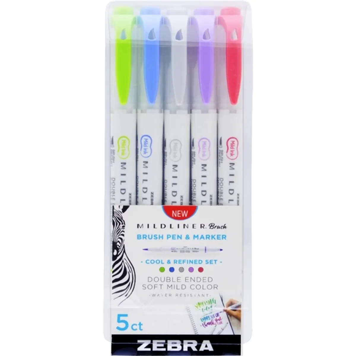 Zebra Mildliner Brush Cool&Refined  5db-os kettős végű ecset marker #1