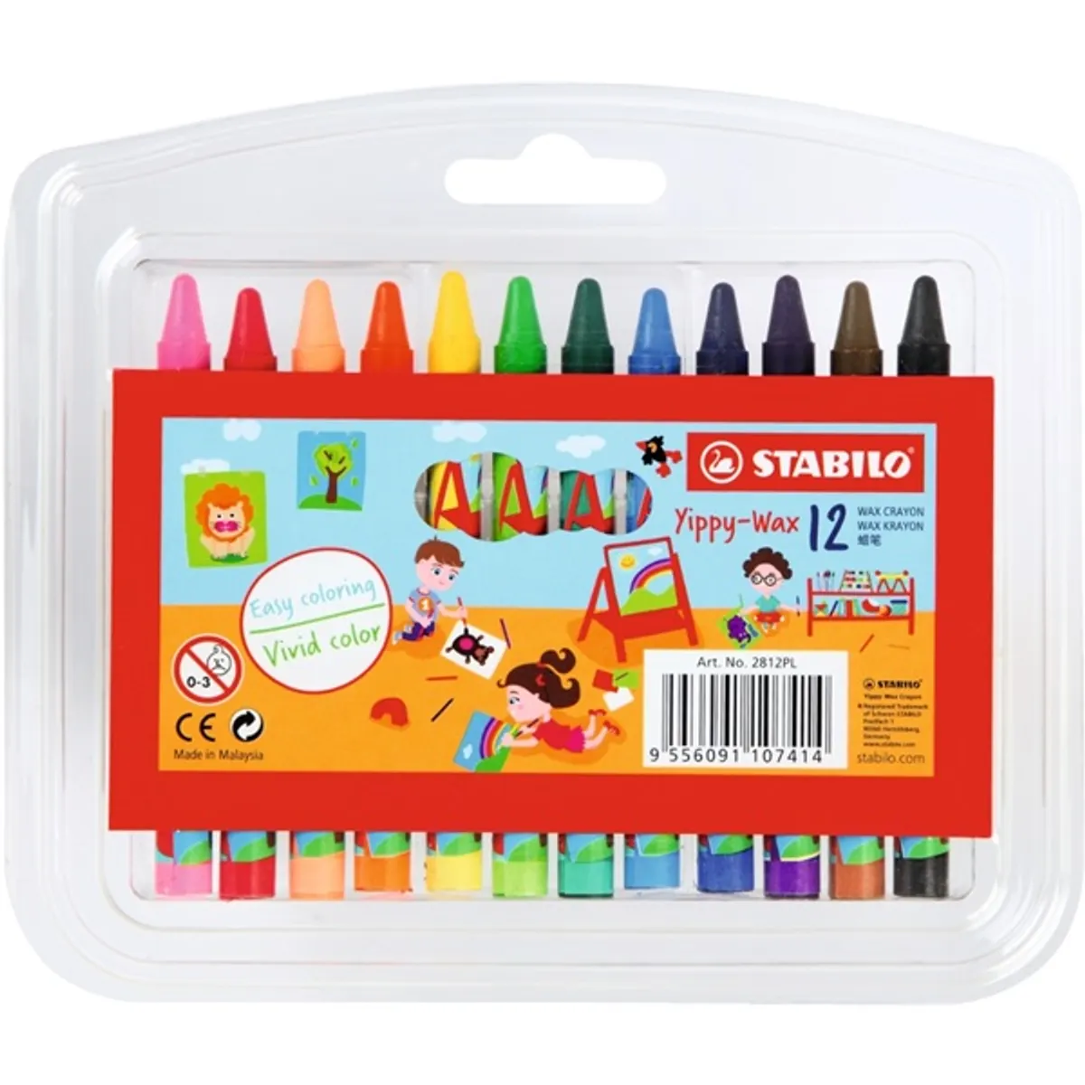 Stabilo Yippy-Wax 12db-os vegyes színű zsírkréta #3