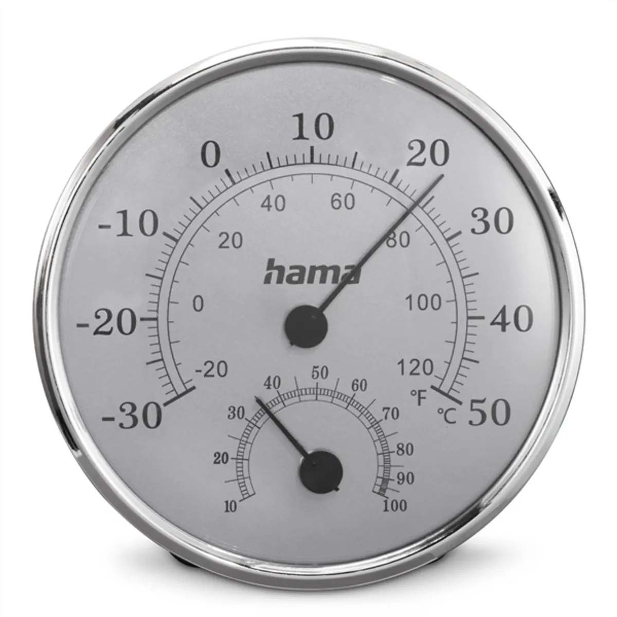 Hama 00222236 SAIPAN ezüst analóg hőmérséklet és páratartalom mérő #1