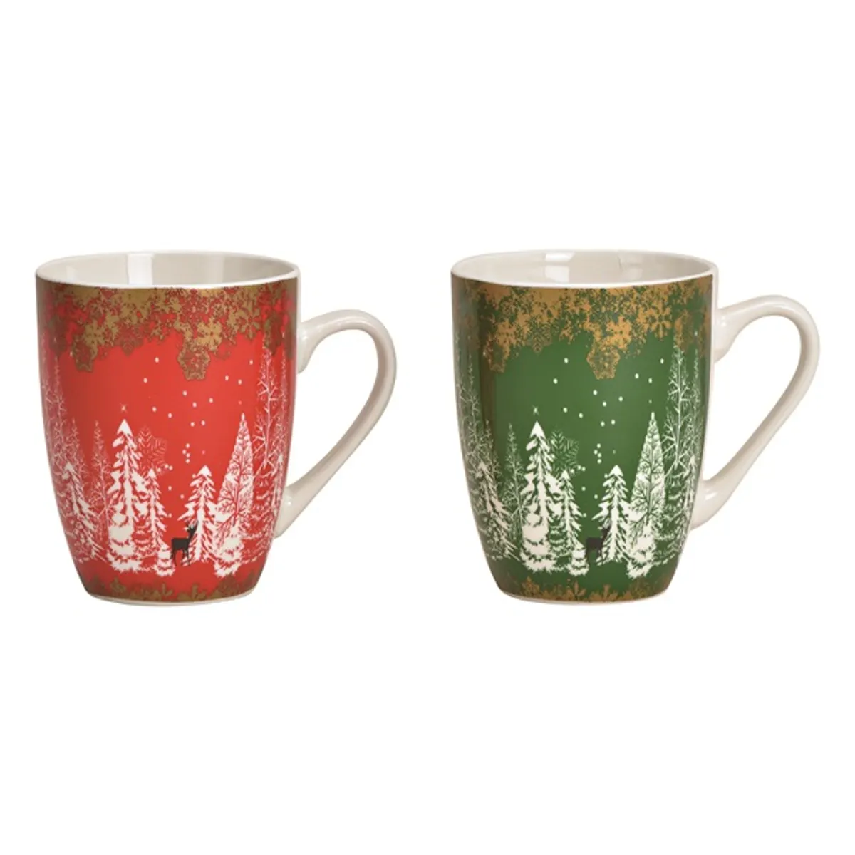 Karácsonyi 11x10x8cm 340ml-es porcelán bögre #1