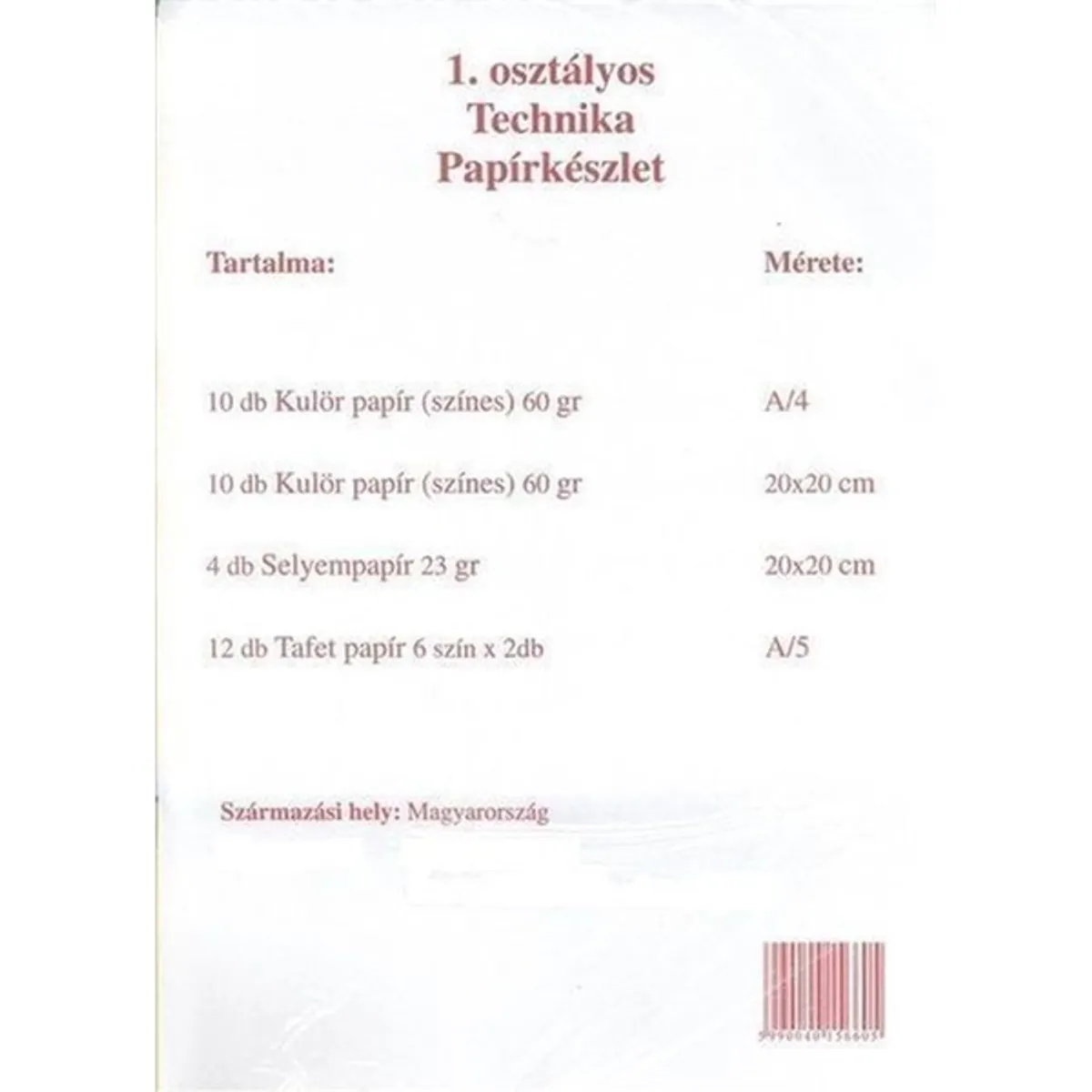 1. osztályos technika csomag #1