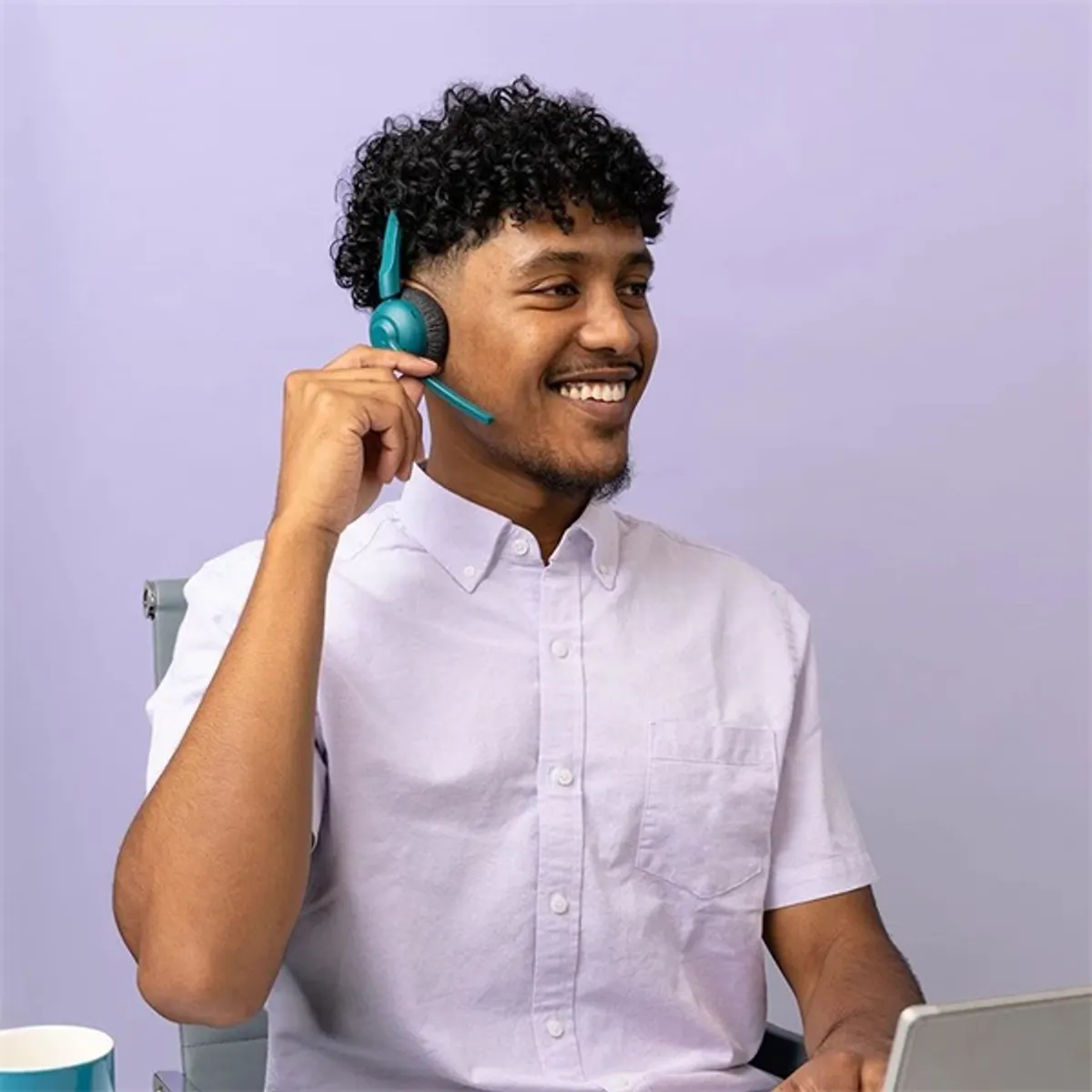 JLab Go Work Pop vezeték nélküli zöldeskék Bluetooth headset #7