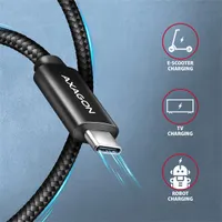 Axagon BUCM2-CM15AB 1,5m USB C fekete adat- és töltőkábel #5