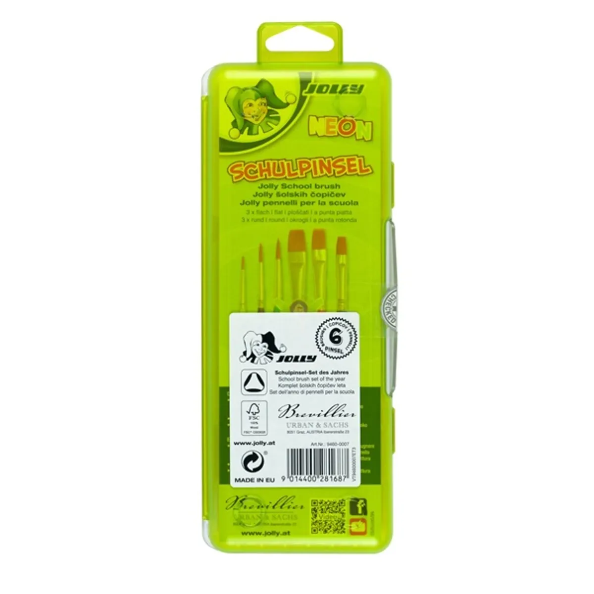 Jolly Neon 6 darabos ergonómikus fogós ecsetkészlet #3