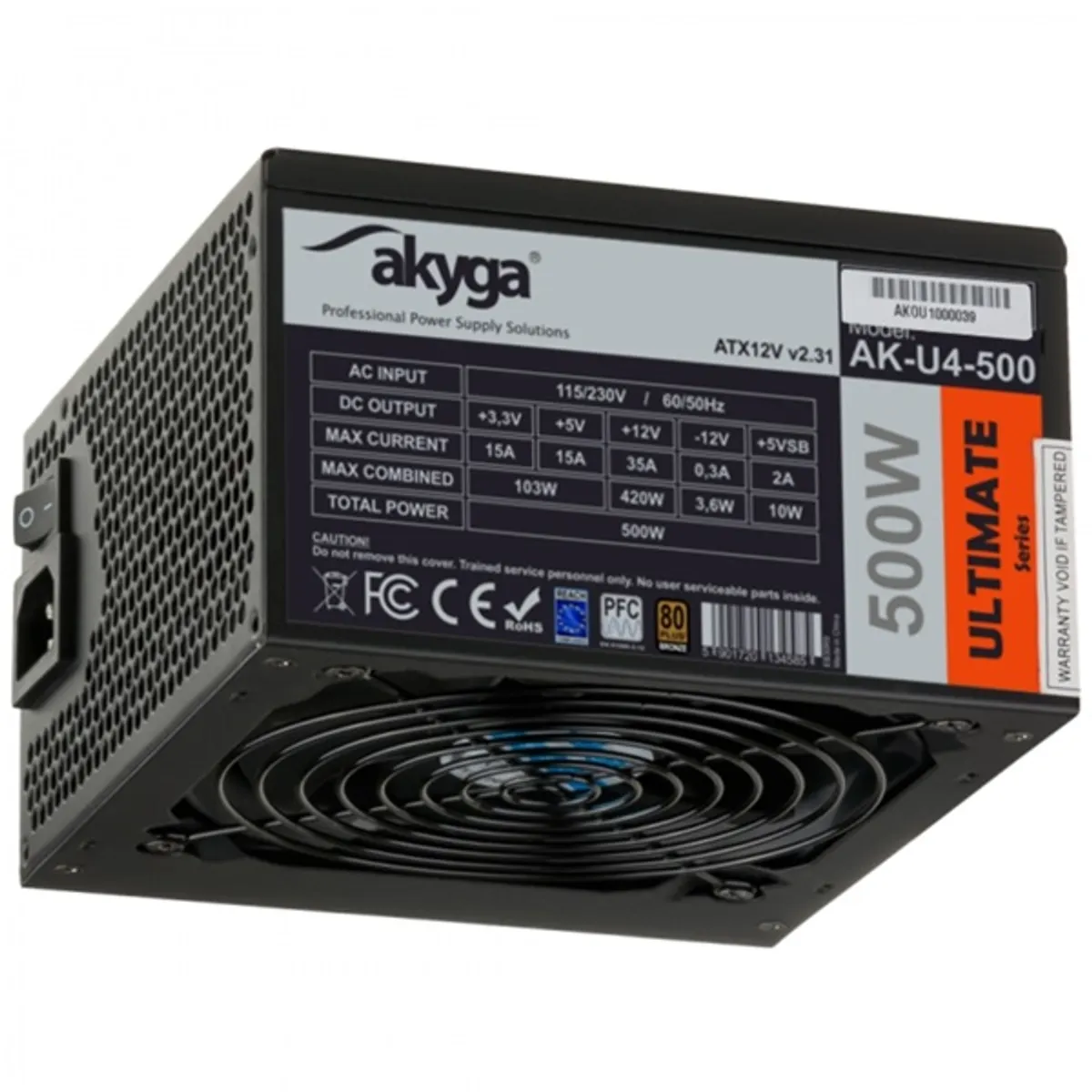 Akyga 500W 80+ Bronze ATX tápegység #1