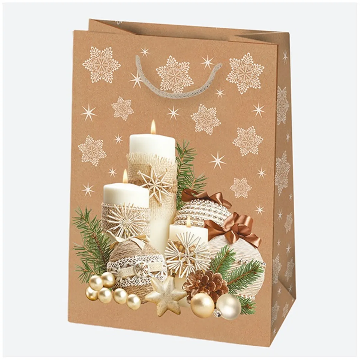 IRIS Karácsonyi ajándéktasak, EKO kraft papír, 230x320x110 mm, különböző színekben és mintával #1