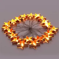 Iris Csillag alakú fém/4m/meleg fehér/20db LED-es/3xAA elemes fényfüzér, fénydekoráció #3