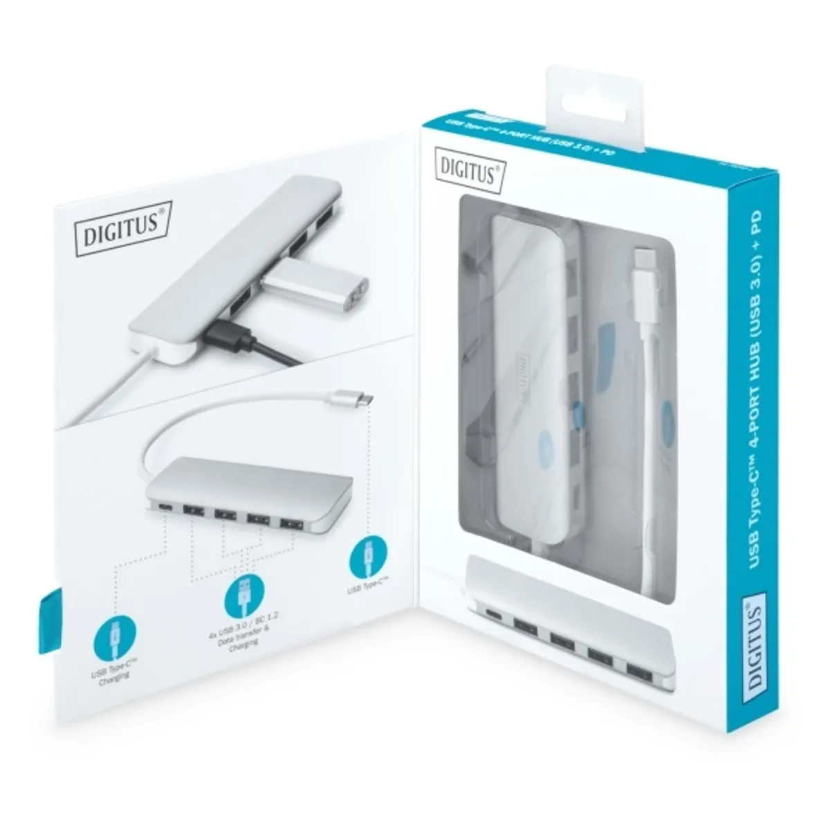 DIGITUS USB Type-C 4 portos USB 3.0 hub + PD #7