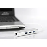 DIGITUS USB 3.0 Gigabit Ethernet adapter + 3 portos USB HUB #2