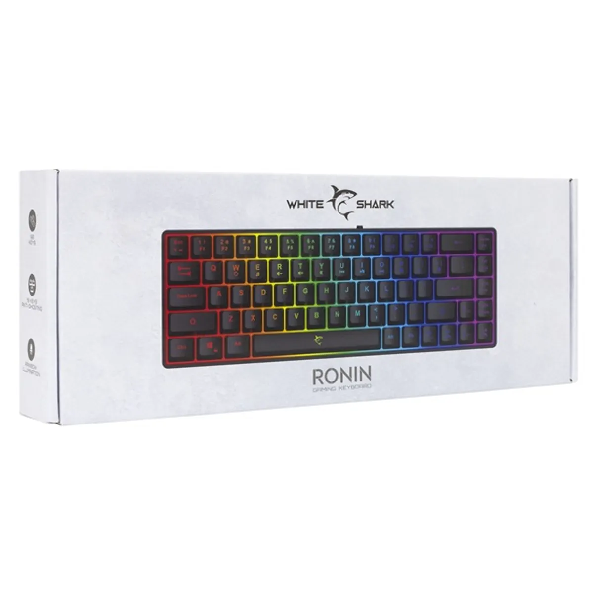 White Shark GK-2201B-HU RONIN-B fekete gamer billentyűzet #10
