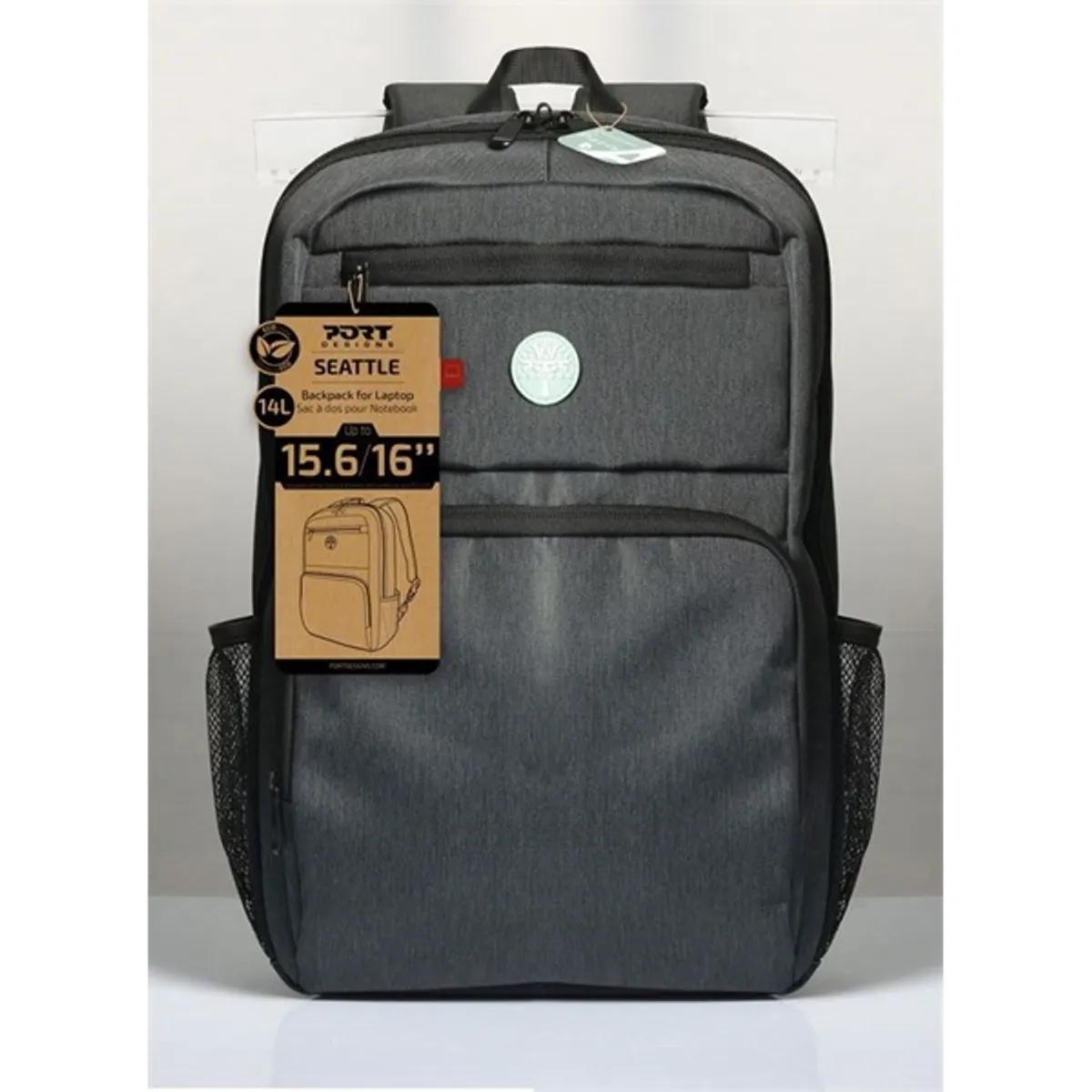 Port Designs 110277 SEATTLE ECO 15,6"/16", 14l, szürke laptop hátizsák #1