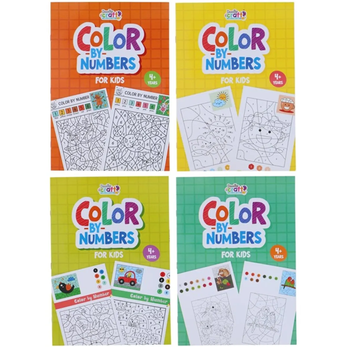 Számok szerinti 16 oldalas 4 mintás színező #1