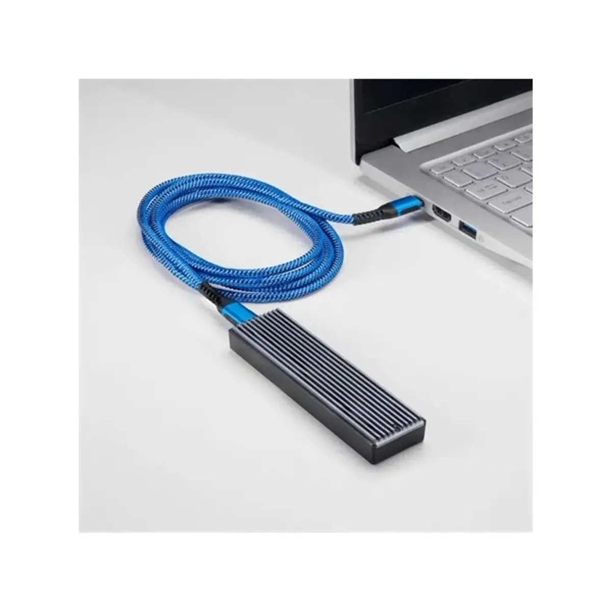 Akyga AK-USB-37 USB-C -> USB-C M/M adatkábel 1m kék-fehér (braided) #3