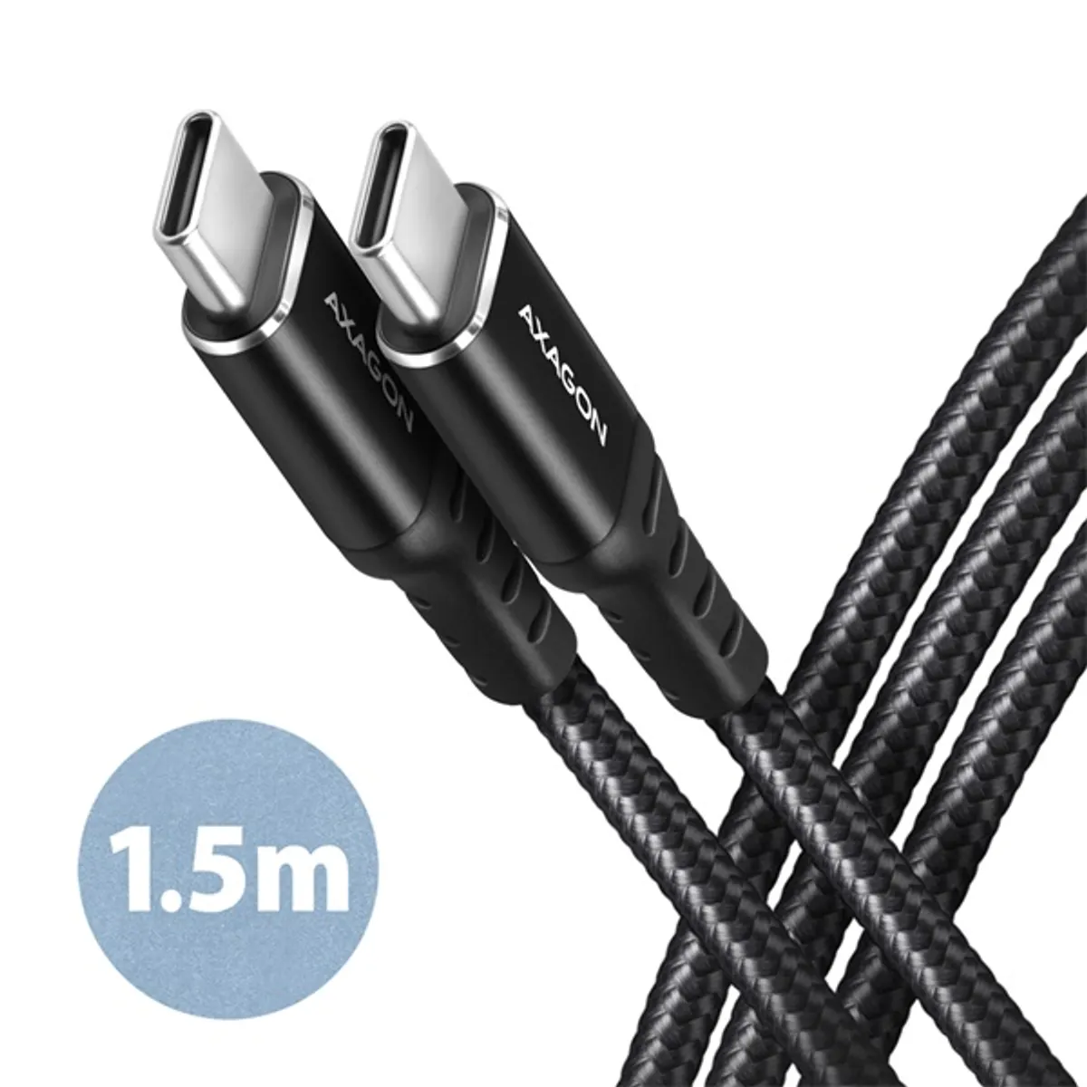 Axagon BUCM-CM15AB 1,5m USB C fekete adat- és töltőkábel #1