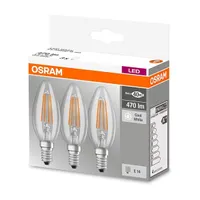 Osram Base átlátszó üveg búra/4W/470lm/4000K/E14/dobozos LED gyertya izzó 3 db #2