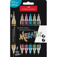 Faber-Castell Black Edition Shake&Paint Metál 6 db kétvégű akrilfilctoll készlet #1