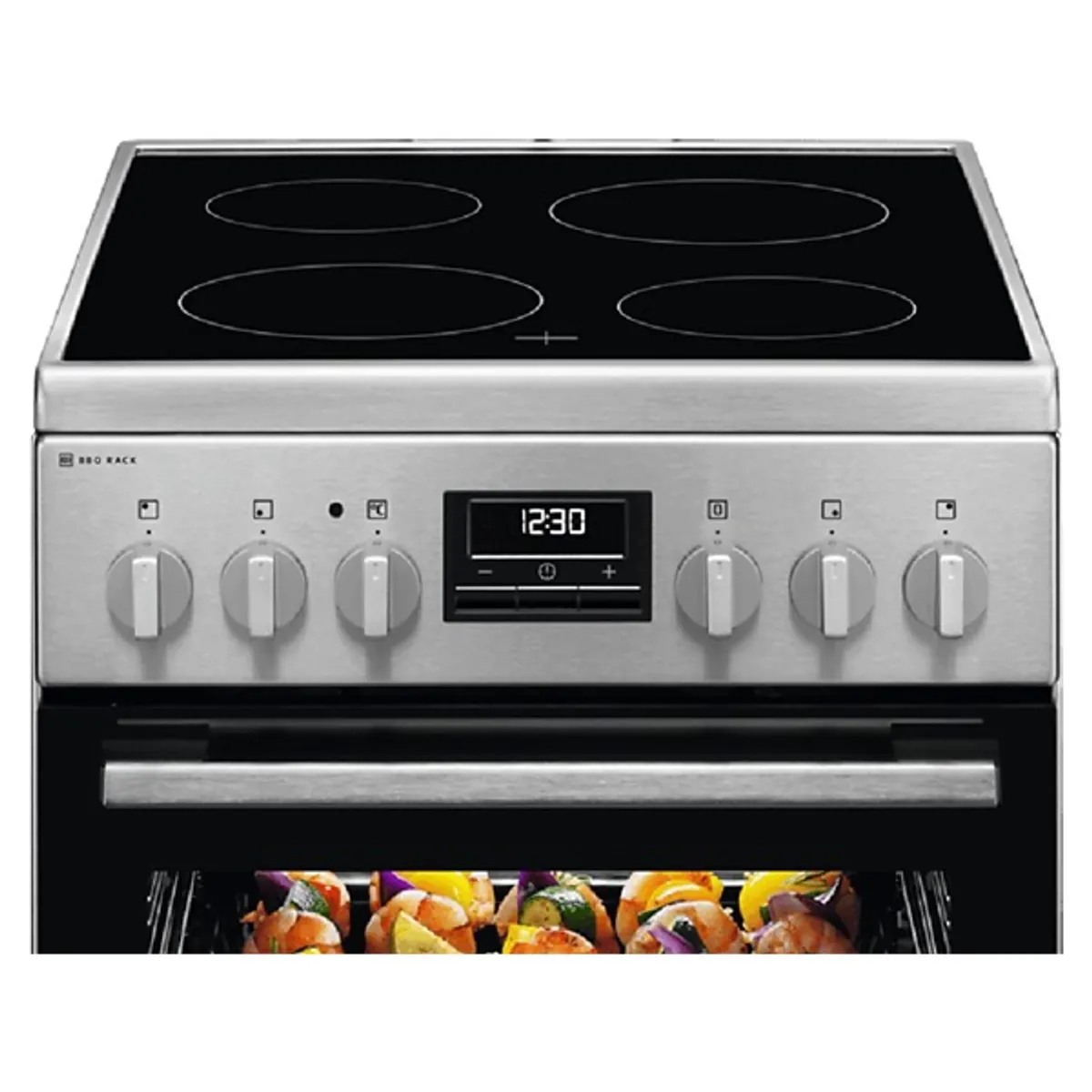 Electrolux LKR540267X inox, szabadonálló, kerámialapos, elektromos, főzőzóna: 4, sütő:57L, grill, tűzhely #2