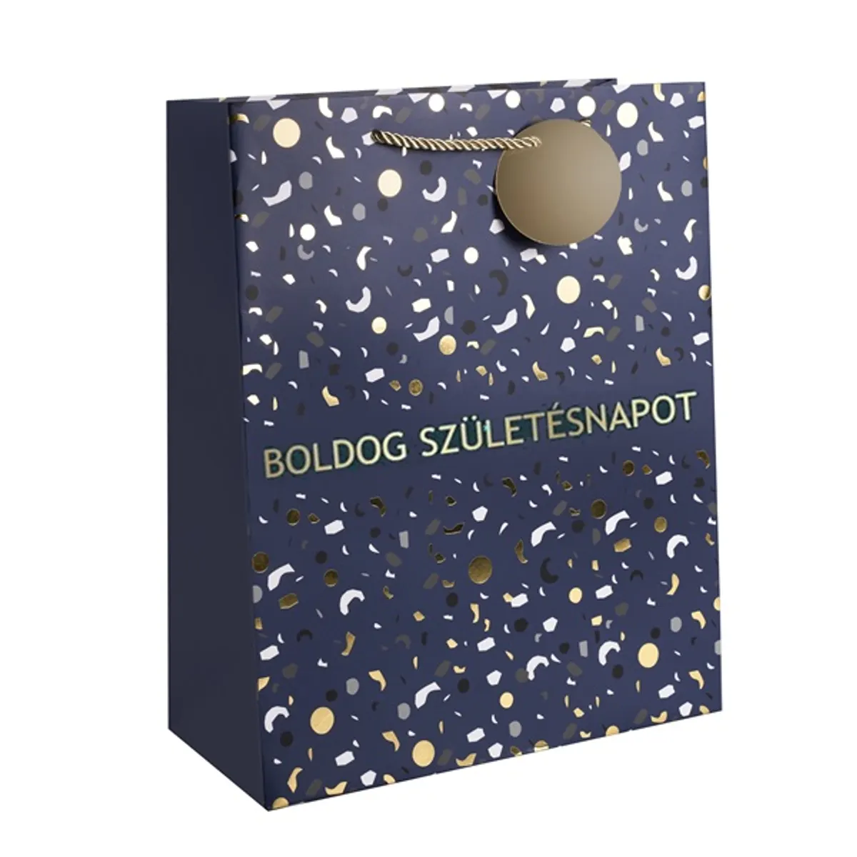 Iris boldog születésnapot kék/arany papírtasak matt 11*14 cm #1