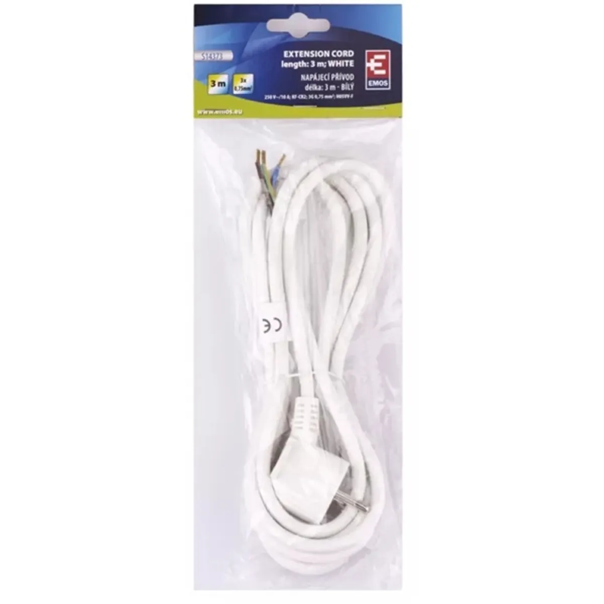 Emos S14373 Flexo 3 méter 3×0,75mm2 fehér szerelhető hálózati kábel #2