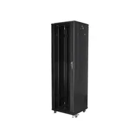 Lanberg FF01-6642-12B 19" 42U SZÉL:600mm MÉLY:600mm MAG:2047mm lapraszerelt üvegajtós fekete rack szekrény #3