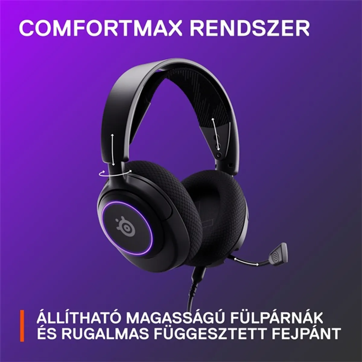 Steelseries Arctis Nova 3 fekete gamer headset #10