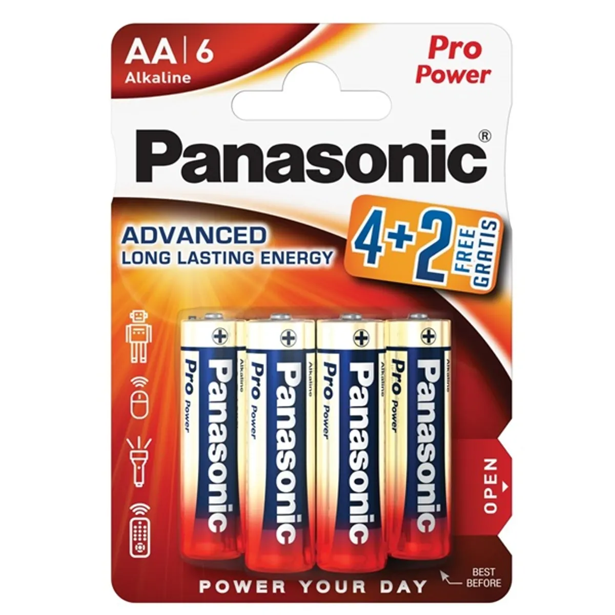 Panasonic LR6PPG/6BP 4+2F 1,5V AA alkáli tartós ceruzaelem 6 db/csomag #1