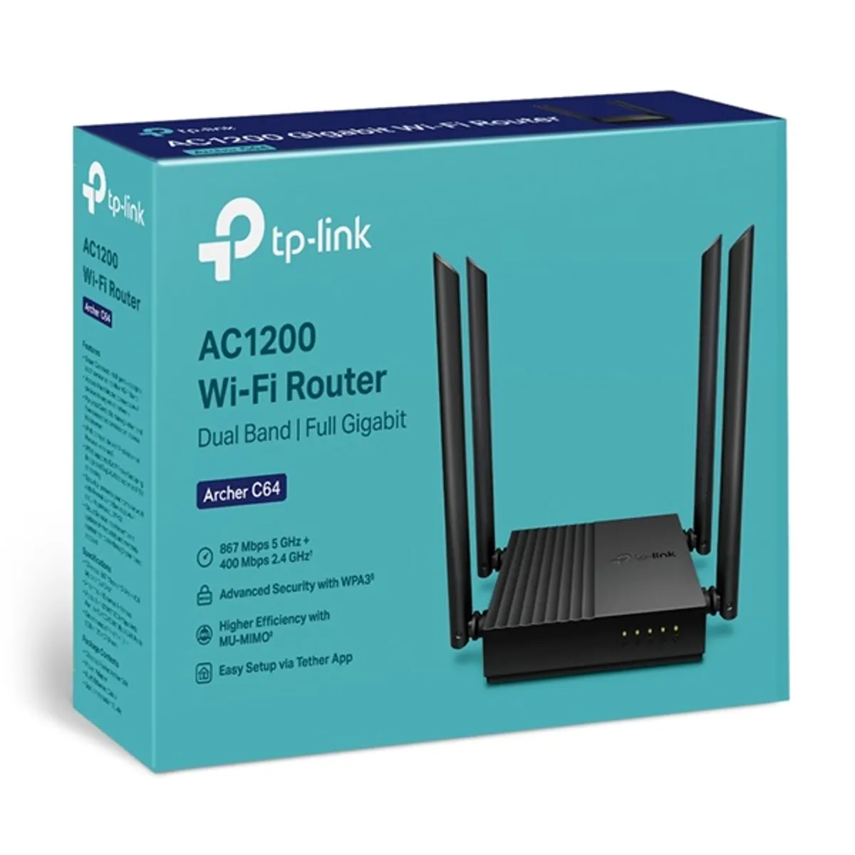 TP-Link Archer A64 AC1200 fekete vezeték nélküli MU-MIMO Wi-Fi router #7