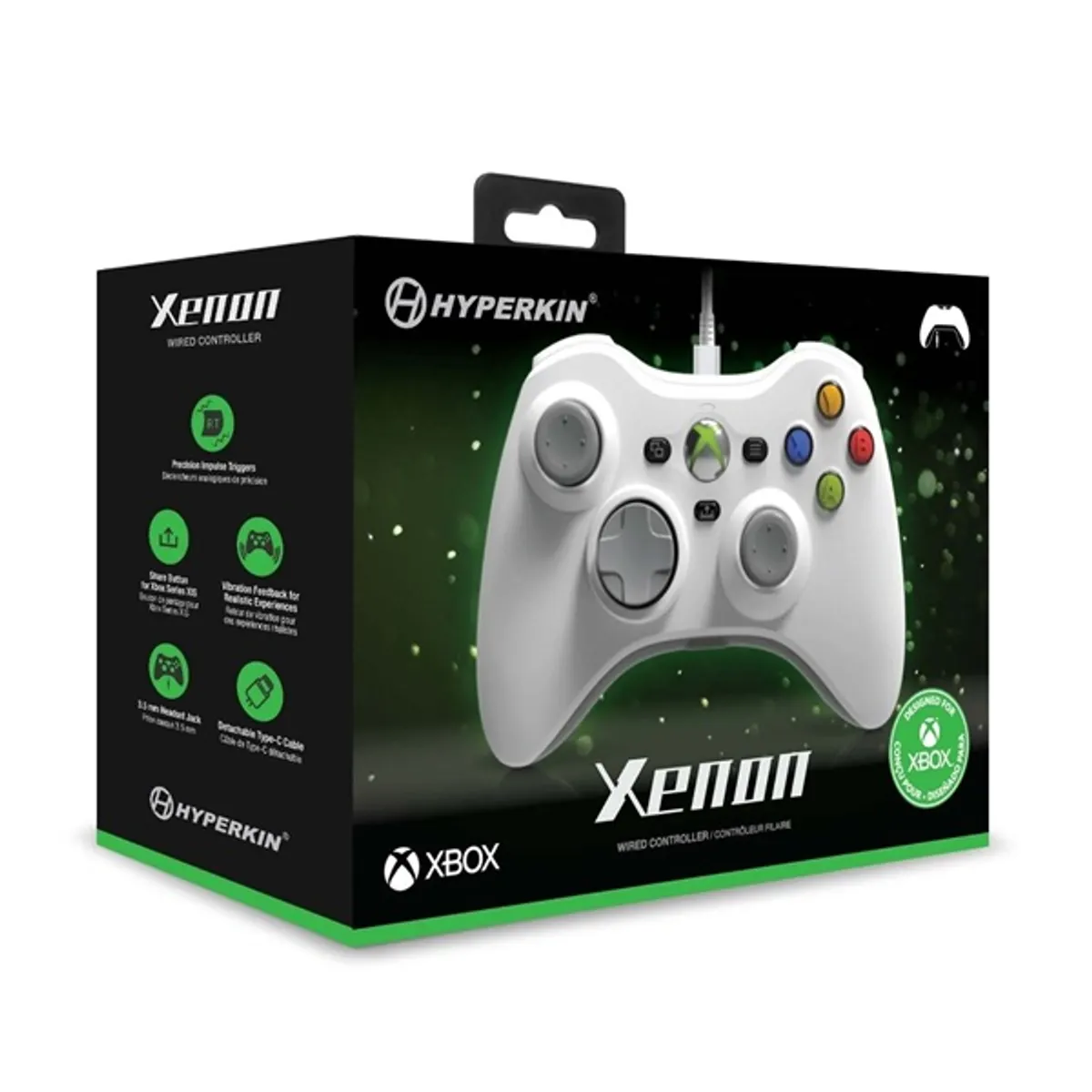 Hyperkin M01368-WH Xenon Xbox Series|One/Windows 11|10 Xbox liszenszelt vezetékes fehér kontroller #5