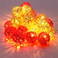 Iris Gömb alakú fonott/rattan/4m/fehér/20db LED-es/3xAA elemes fényfüzér, fénydekoráció #4