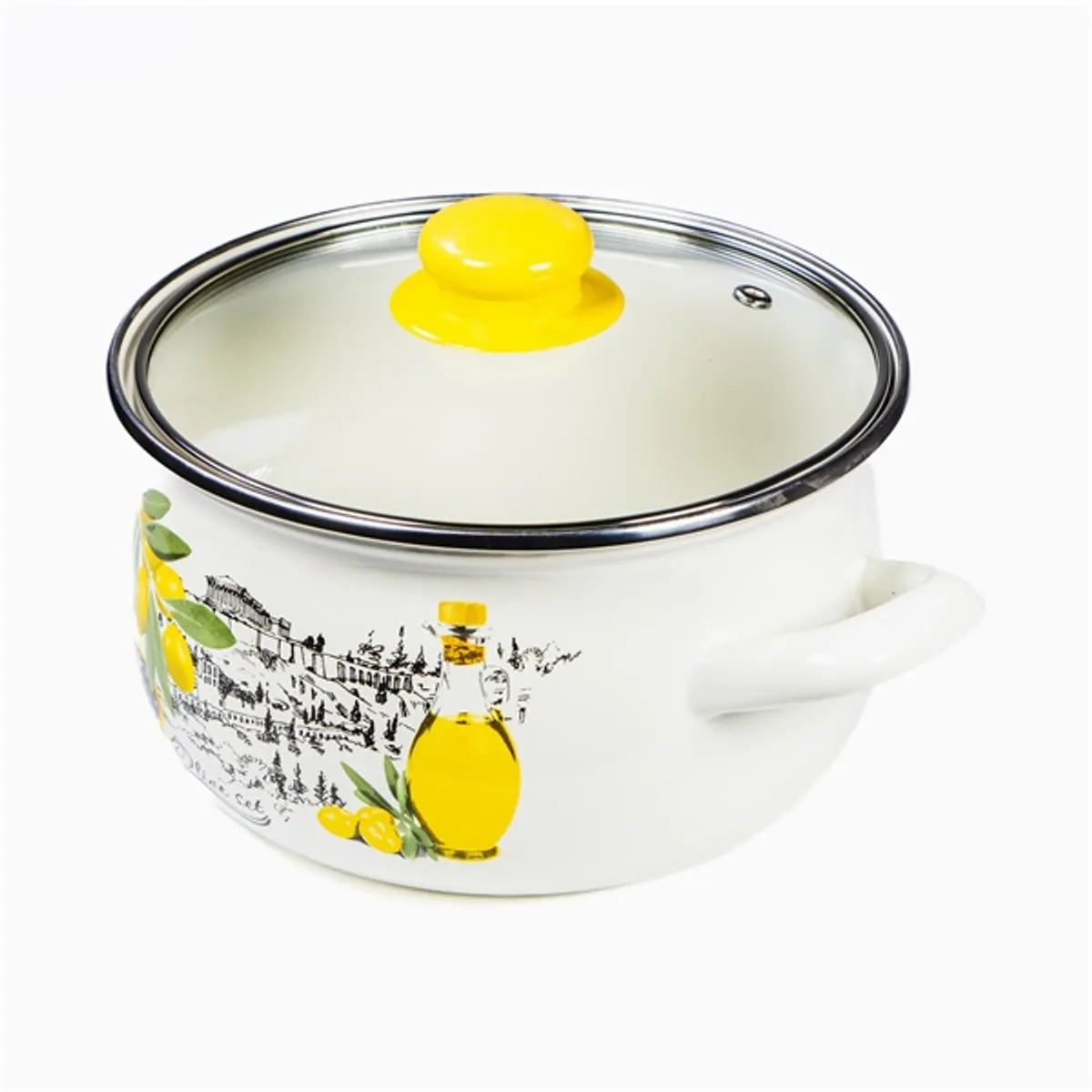 TOO BELLY OLIVE 4,8 literes, 22cm átmérő, 14cm magasságú lábas (fazék) üveg fedővel #2