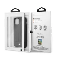 BMW iPhone 11 Pro Max csíkos fekete kemény bőrtok #4