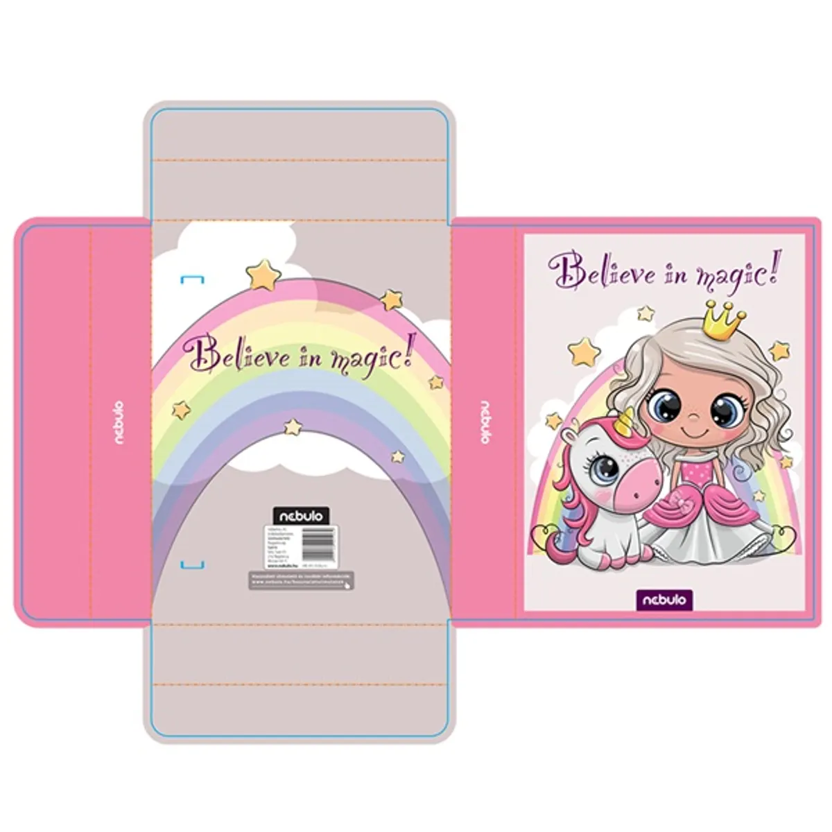 Nebulo Királylány&Unikornis A5 hullámkarton füzetbox #1