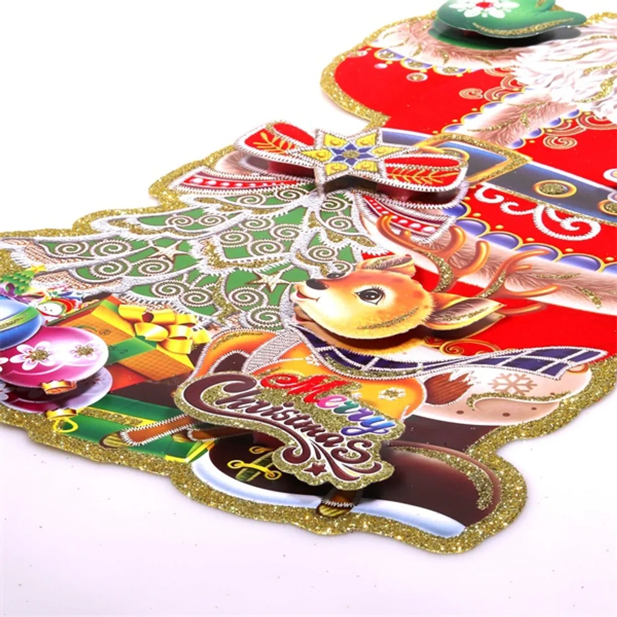 Iris 3D Mikulás mintás/25x45cm karton dekoráció #2