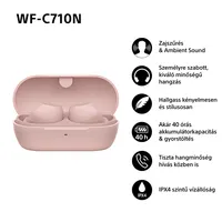 Sony WFC710 True Wireless Bluetooth zajszűrős rózsaszín fülhallgató #5